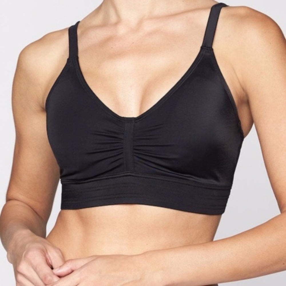 Athleta Stitched Band Bikini Top Black NWT